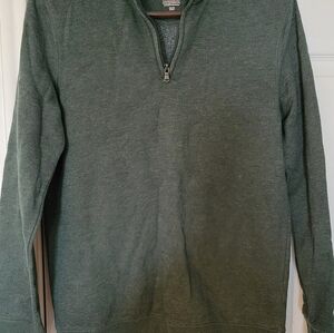 Men's Green Quarter-Zip Sweater